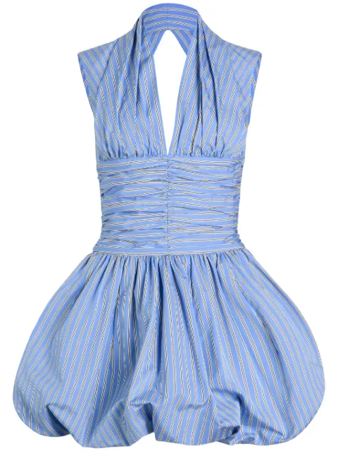 Patou striped bubble-hem mini dress Blue DR17601905065