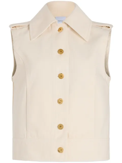 Patou sleeveless denim jacket Neutrals OU0370178008N