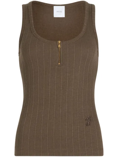 Patou scoop-neck ribbed tank top Green JE1499971809B