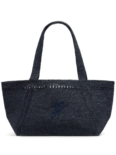 Patou large JP monogram trapeze-design tote bag Blue AC0920215699N