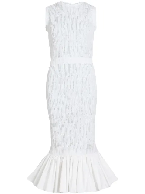 Patou smocked midi dress White DR1770011001W
