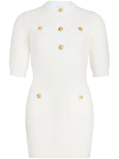 Patou waffle-knit cotton mini dress White KN2398087007W