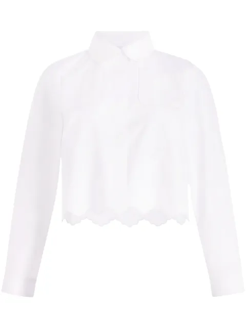 Patou cropped scalloped poplin shirt White BL0380017001W