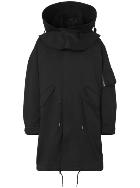 Burberry logo-print parka coat Black 8245526