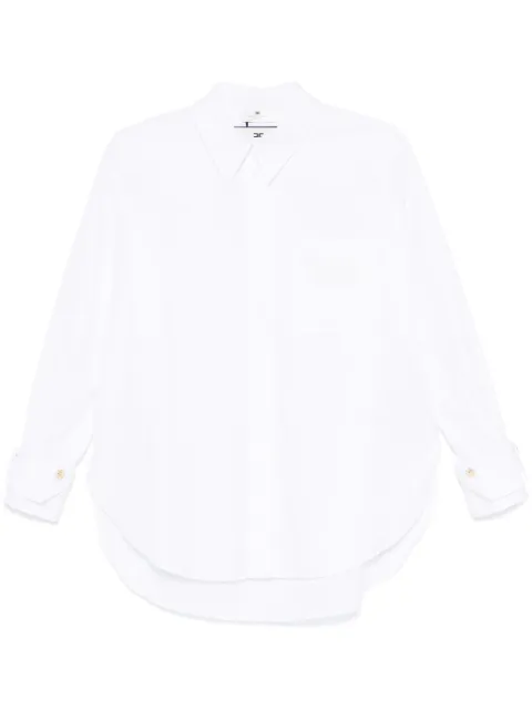 Elisabetta Franchi logo-embroidered poplin shirt White CA09251E2