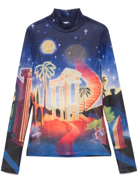 Casablanca printed mesh T-shirt Blue WPS25JTP028