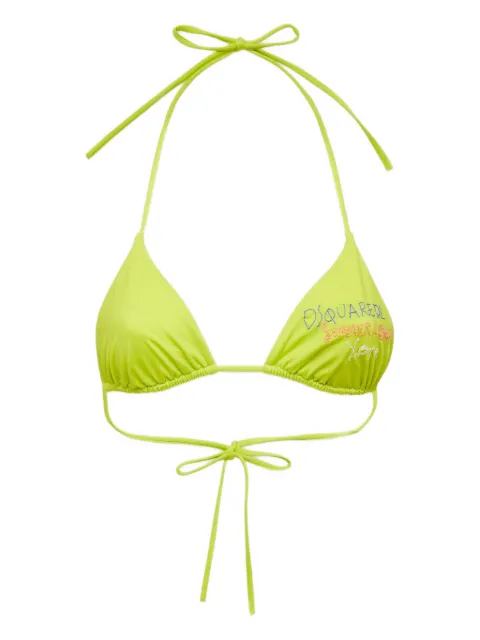 DSQUARED2 embroidered bikini top Yellow D6BX65220ISA01