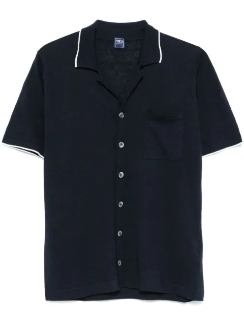 Fedeli contrasting-trim shirt Blue 8UE06424