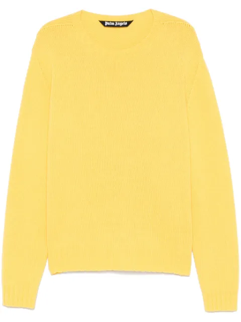 Palm Angels curved logo sweater Yellow PMHE027S25KNI0011855