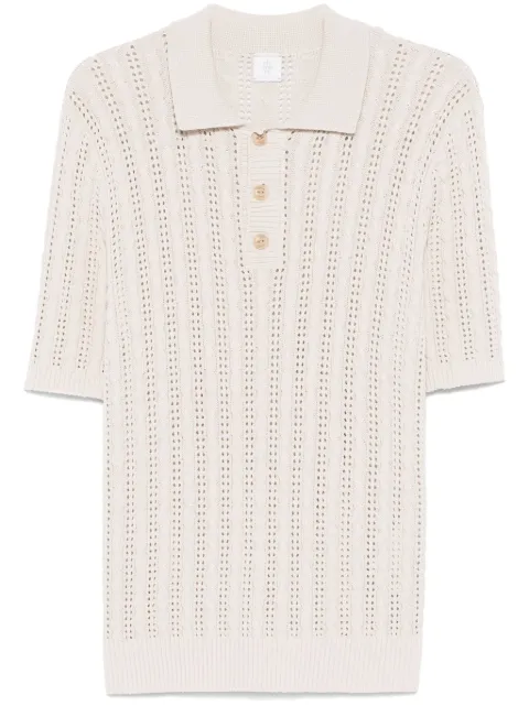 Eleventy cable-knit polo shirt Neutrals K76MAGK57MAG0A001