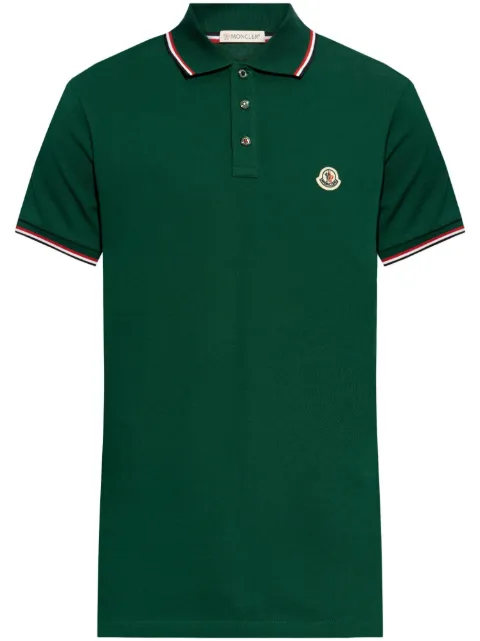 Moncler logo-patch polo shirt Green L20918A7030084556