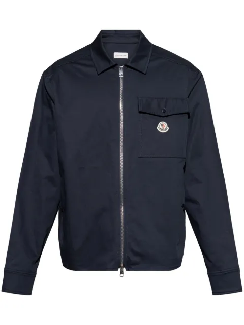 Moncler gabardine shirt jacket Blue L10912F0002357448
