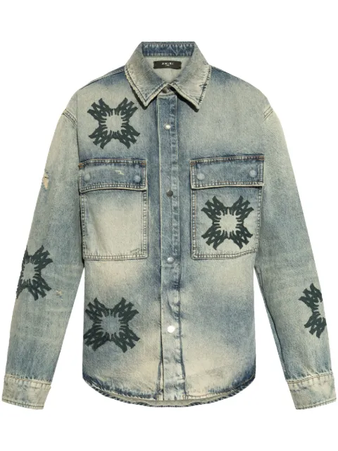 AMIRI logo-print shirt Blue AMDNOS1012