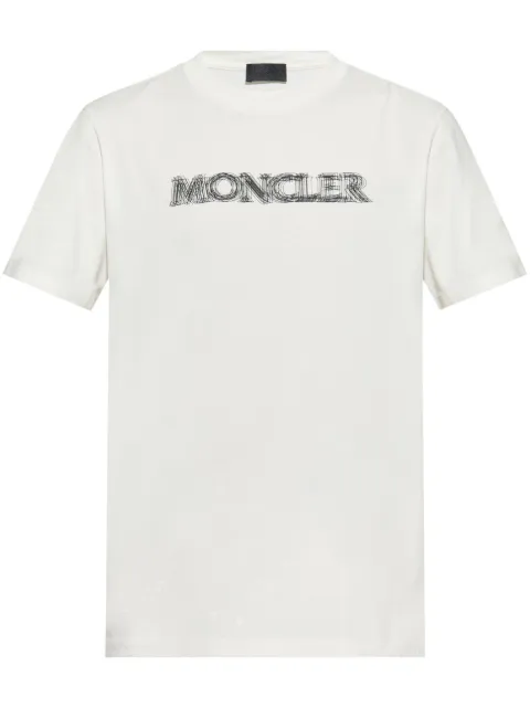 Moncler blurred-logo cotton T-shirt White K10918C0000589A17