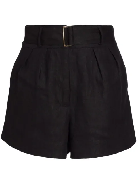 HEVRON linen shorts Black HSH008BLACK
