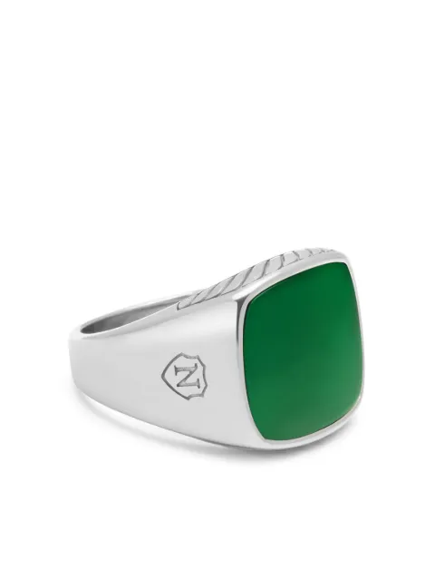 Nialaya Jewelry jade stainless steel ring Silver MRING190