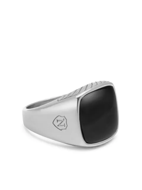 Nialaya Jewelry onyx signet ring Silver MRING191