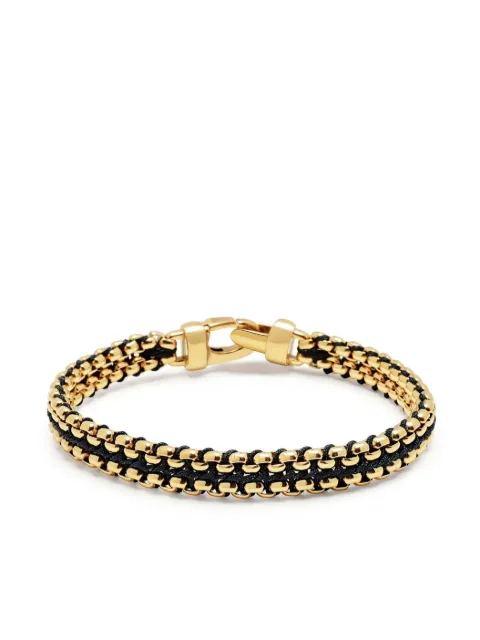 Nialaya Jewelry Woven 8mm Box Chain bracelet Gold MSP075
