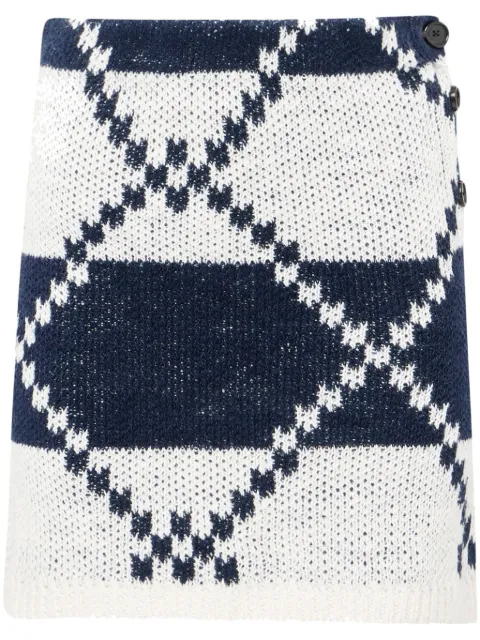 JW Anderson fair isle-knit mini skirt White KW1412YN0439