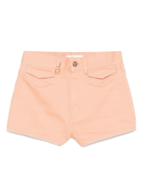 Chloé logo-plaque shorts Orange CH25UDS01252