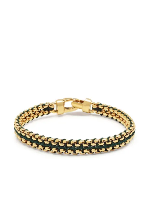 Nialaya Jewelry Woven 8mm Box Chain bracelet Gold MSP073