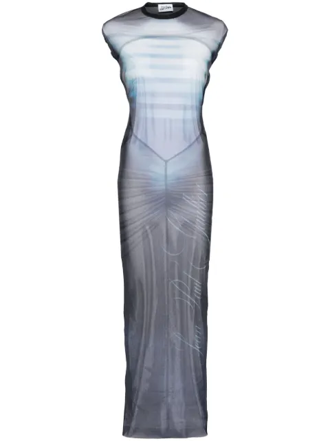 Jean Paul Gaultier sheer maxi dress Blue 2533FRO355T576595601