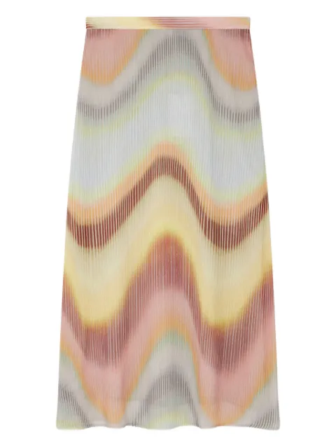 PS Paul Smith wave-pattern midi skirt Orange W2R292SP31285