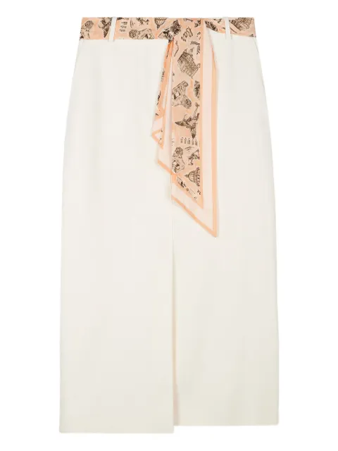 Paul Smith scarf-belt midi skirt White W1R284SP11097