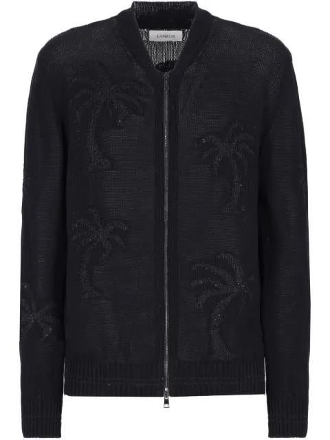 Laneus palm tree-embroidered jacket Black S5LAMAKJ065