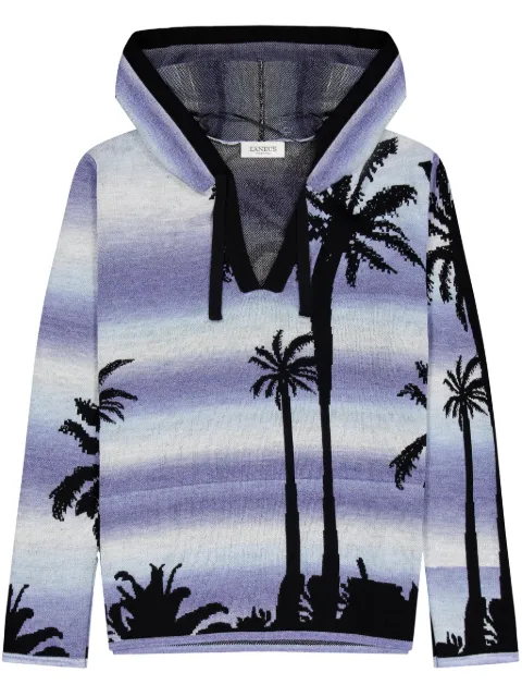 Laneus palm trees hoodie Purple S5LAMAKH122