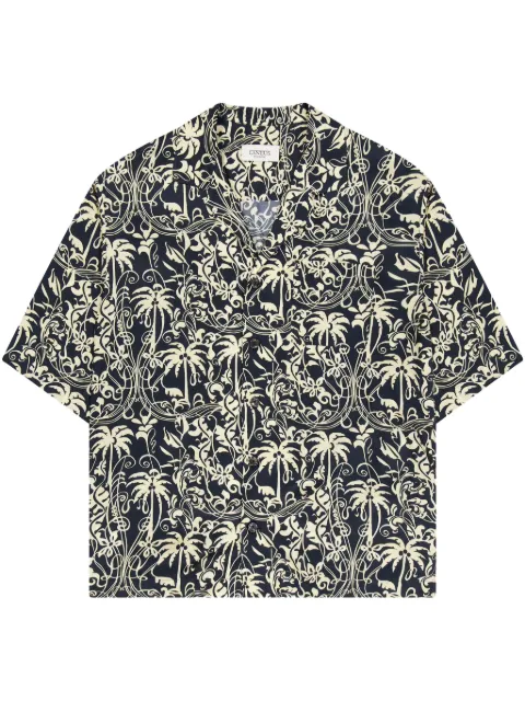 Laneus Boxy bowling shirt Black S5LAUASI027