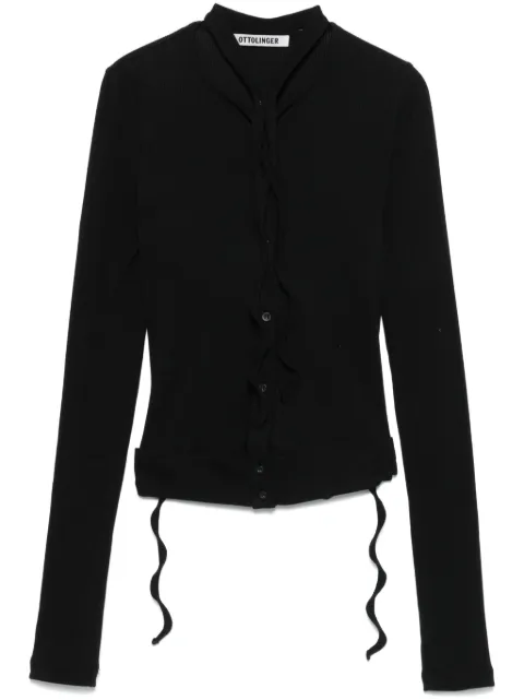 Ottolinger double-fastening ribbed cardigan Black 10460020401