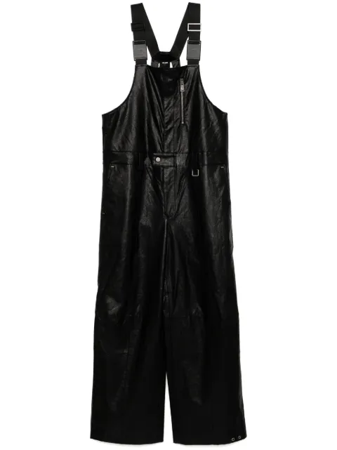 TEAM WANG design Choices faux leather jumpsuit Black TWFW24B007