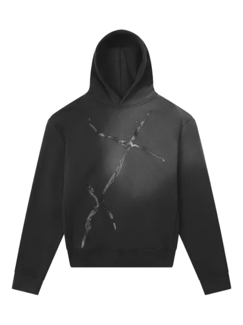 HELIOT EMIL graphic-print hoodie Black PRESS25M08072BLK01