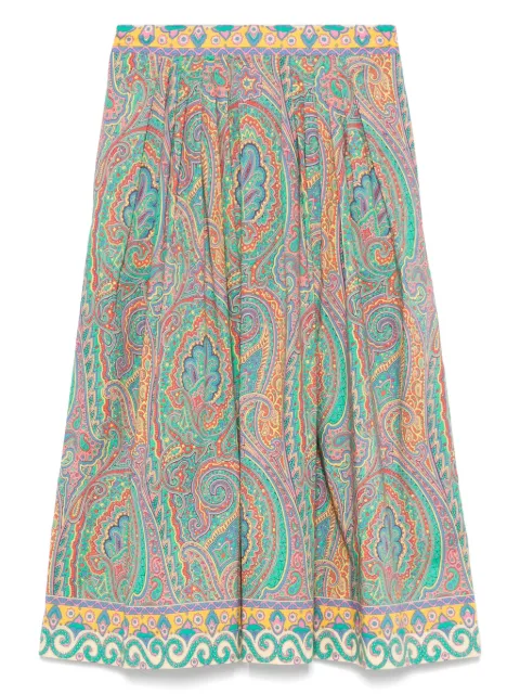 ETRO paisley-print midi skirt Green WRFA011299SPE69