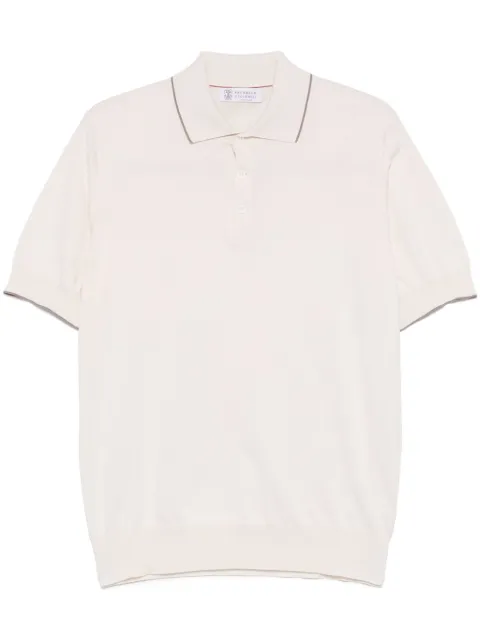 Brunello Cucinelli contrasting-trim polo shirt Neutrals M29805205CXV04