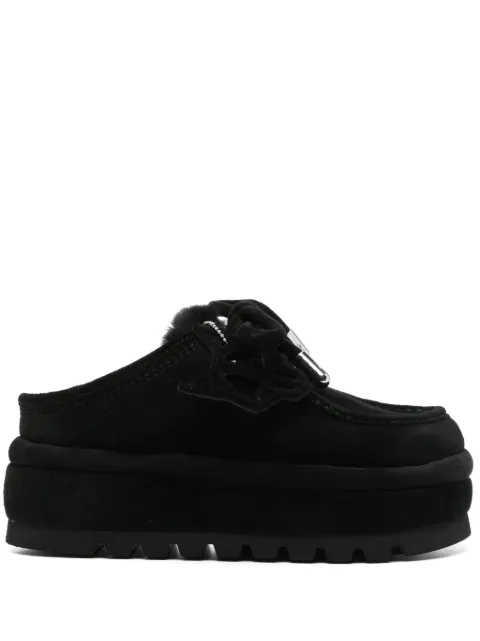 NAKED WOLFE Blizzard suede platform mules Black BLIZZARD