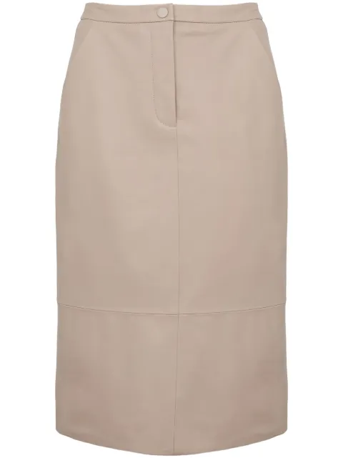 Yves Salomon leather pencil skirt Neutrals 25WYJ23173APXX