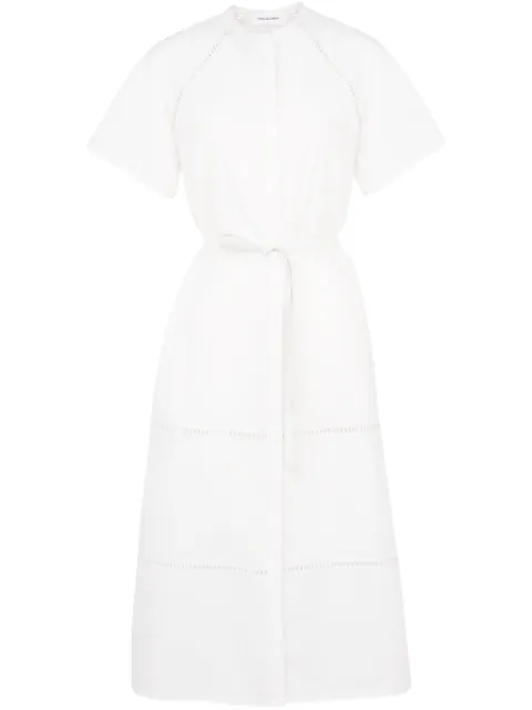 Yves Salomon belted midi dress White 25EYR90820COAP