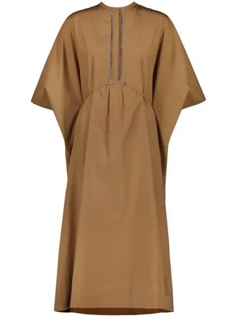 Yves Salomon poplin kaftan dress Brown 25EYR02921COAP