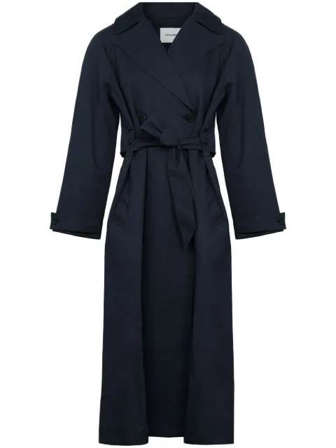 Yves Salomon double-breasted trenchcoat Blue 25EYM03515COLI