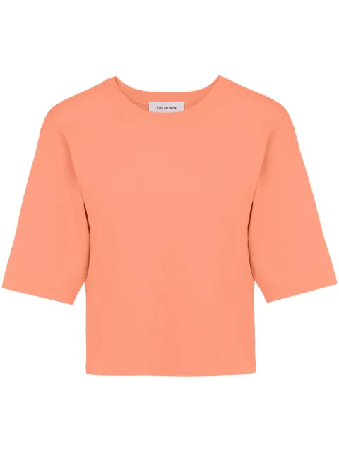 Yves Salomon knitted cropped T-shirt Orange 25EYH50353MSVP