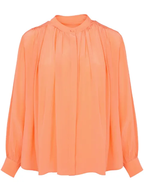 Yves Salomon pleated silk shirt Green 25EYH04266CRCH