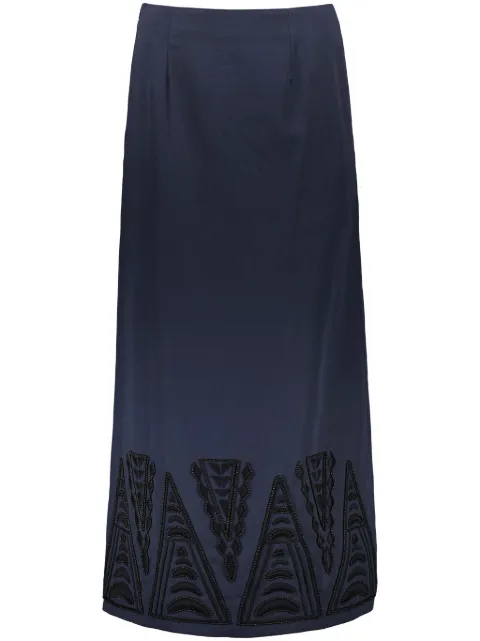 Yves Salomon embroidered maxi skirt Blue 25EYJ00295CLBR