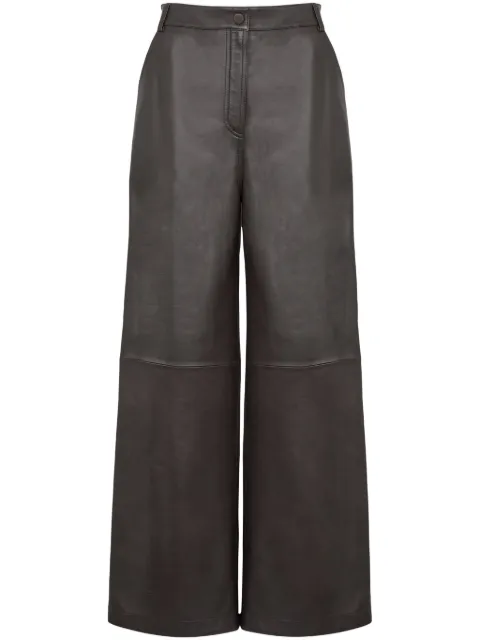 Yves Salomon leather trousers Brown 25WYP202XXAPXX