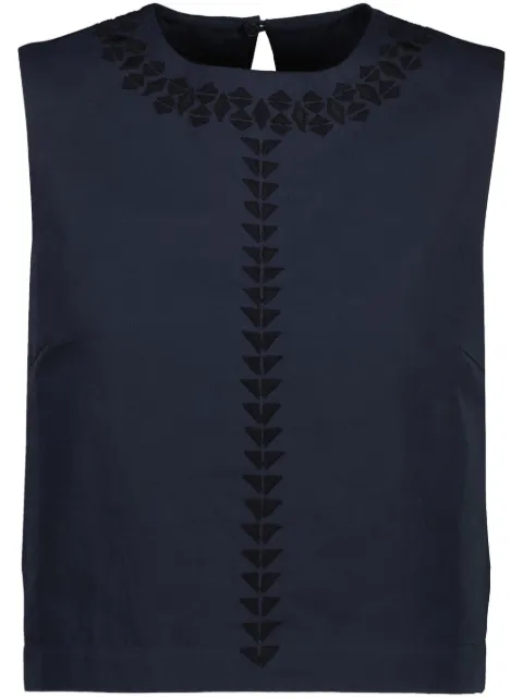 Yves Salomon embroidered top Blue 25EYH00448CLBR
