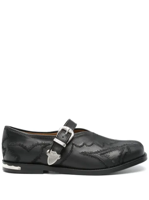Toga Virilis embroidered loafers Black FTVRM139209009