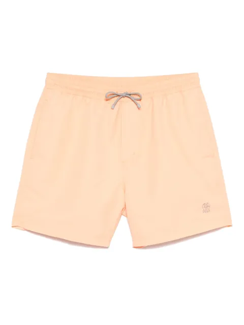 Brunello Cucinelli logo-embroidered swim shorts Orange MW817043C2122