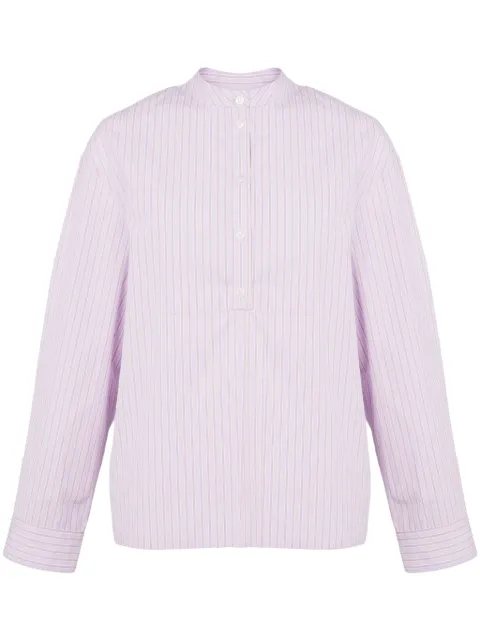Yves Salomon striped cotton poplin blouse Pink 25EYH04366CORA