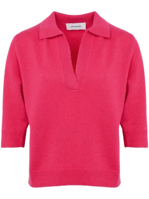 Yves Salomon knitted polo shirt Pink 24EYH50858MA6W